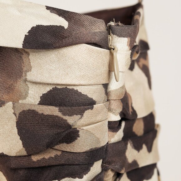 Moschino Cheap and Chic Taupe Leopard Silk & Cotton Empire-Waist Dress - Picture 6 of 9